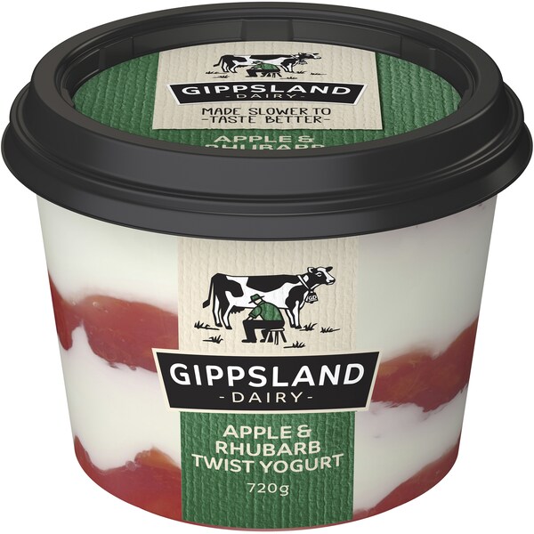 Gippsland Dairy Apple & Rhubarb Yoghurt 720g