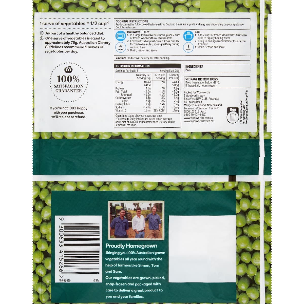 Woolworths Peas 500g bunch