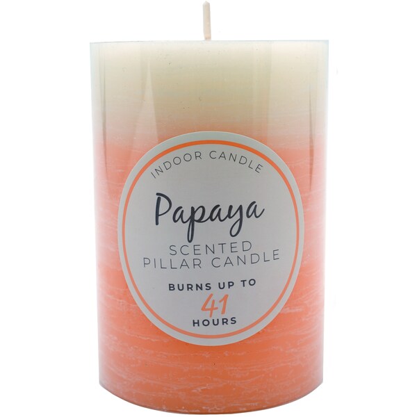 Inspire Indoor Pillar Medium Candle Papaya Scented Each