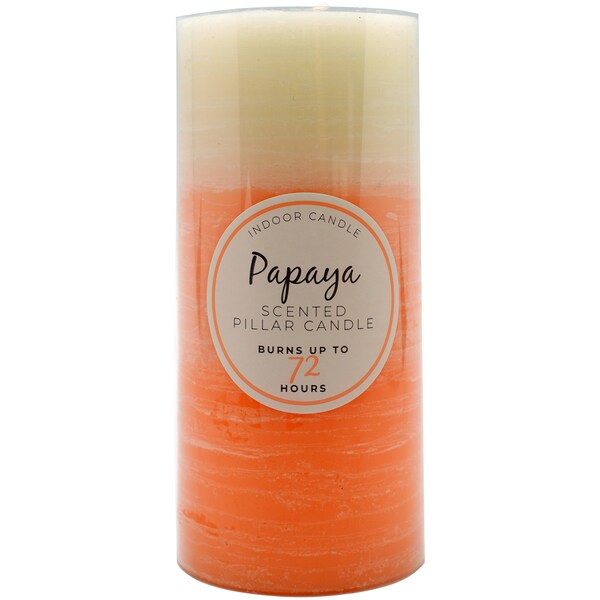 Inspire Indoor Pillar Large Candle Papaya Scented Each