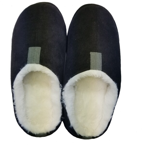 For Him Scuff Slippers Black Or Charcoal Each
