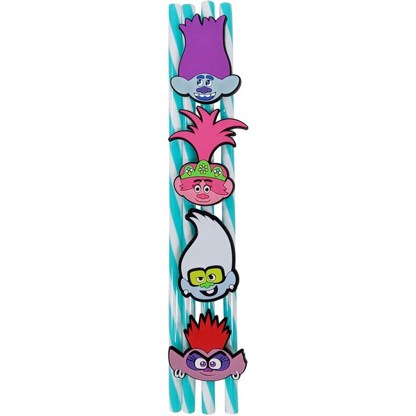 Trolls World Tour Reusable Straws 4 Pack