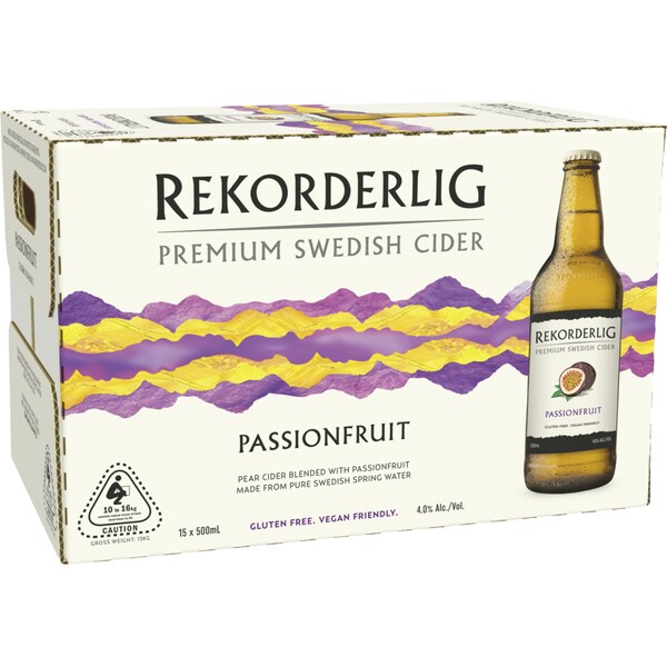 Rekorderlig Passionfruit Cider Bottle 500ml Single