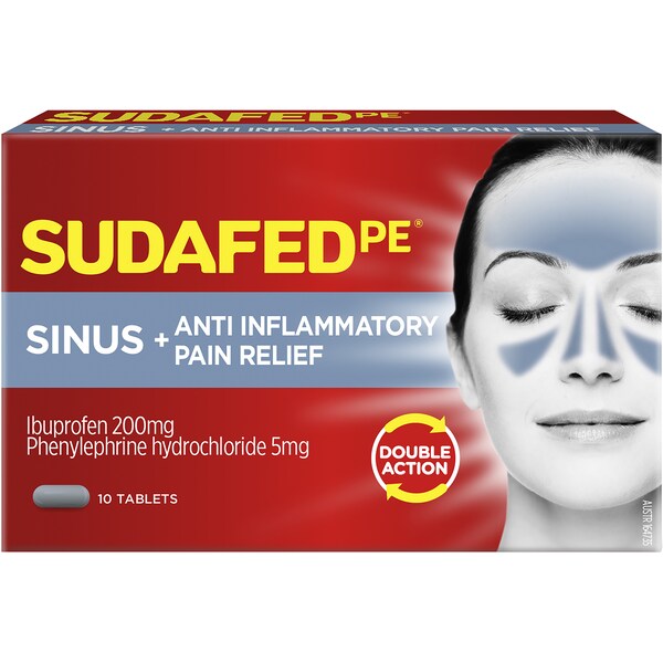 Sudafed Pe Sinus & Anti Inflammatory Double Action 10pk