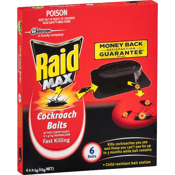 Raid Max Cockroach Baits 25g x 6 pack
