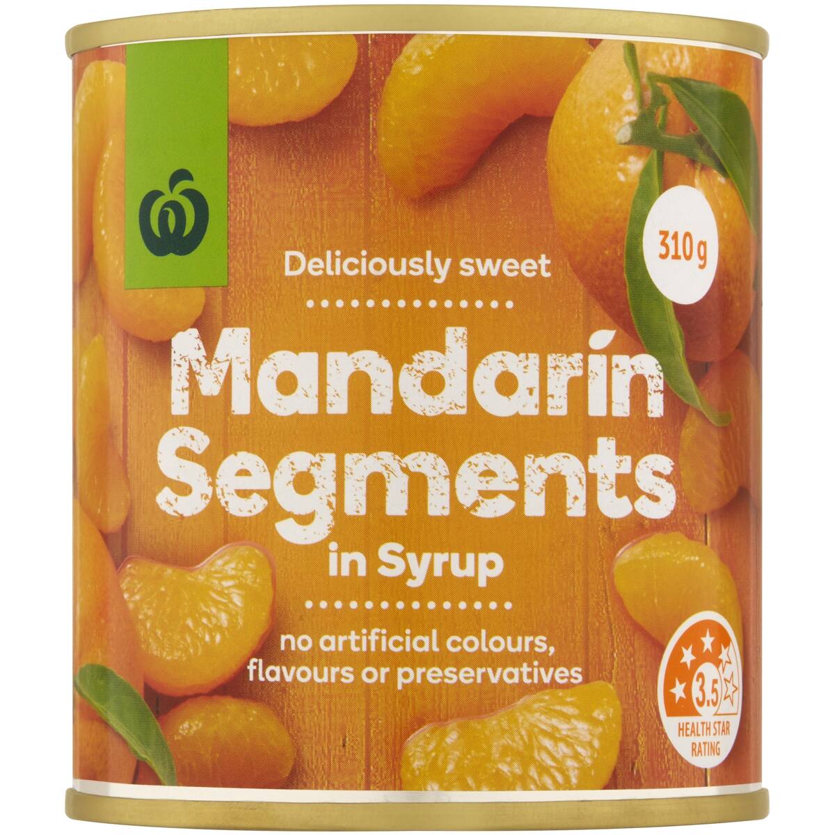 Woolworths Mandarin Canned 310g Can bunch