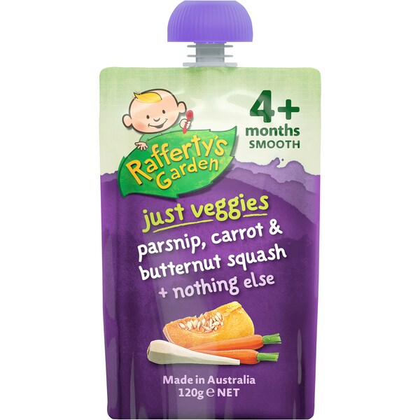 Rafferty's Garden Just Veggies Parsnip Carrot & Butternut Squash 120G