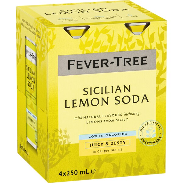 Fever-Tree Sicilian Lemon Soda 250mL x 4 pack