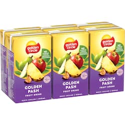 Golden Circle Fruit Drinks Lunch Box Poppers Multipack Golden Pash 250mL x 6 pack