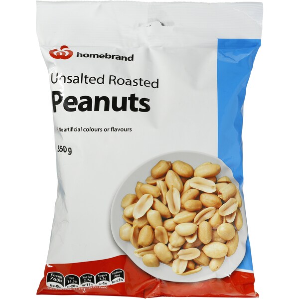 Homebrand Peanuts Unsalted 350g