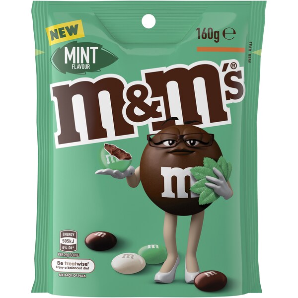 M&M's Mint Medium Pouch 160g