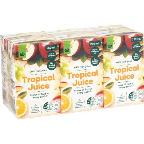Woolworths Tropical Juice 6x250ml bunch