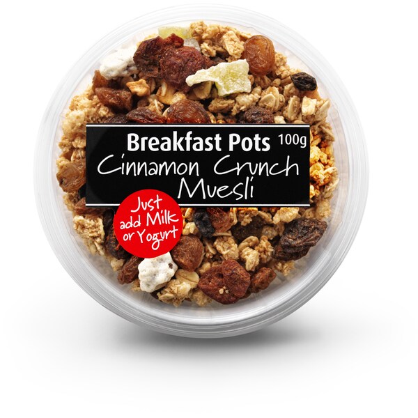 Woolworths Cinnamon Crunch Muesli Breakfast Pot 100g