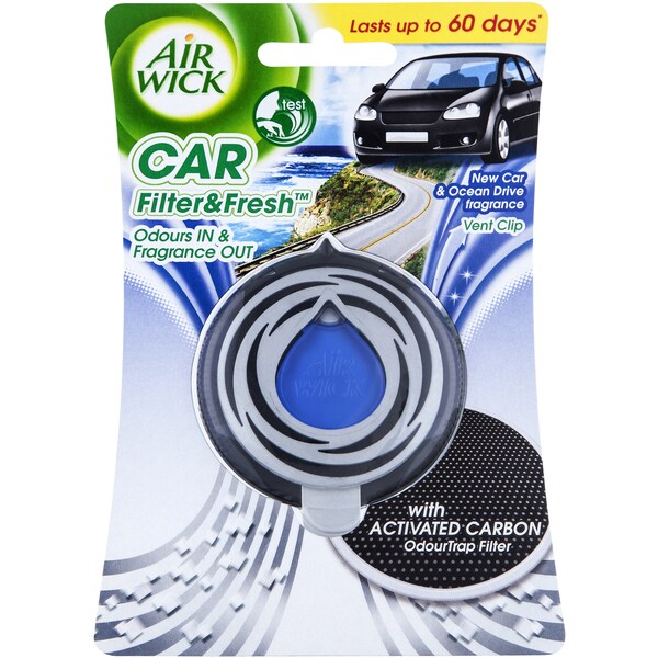 Air Wick Flip & Fresh Car Air Freshener New Car & Ocean Drive Each
