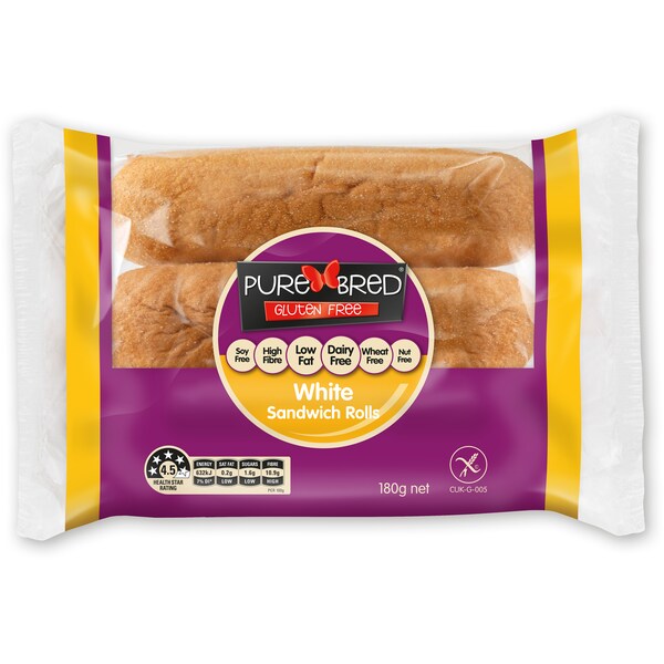 Purebred Bread Rolls Super Soft White Sandwich Each