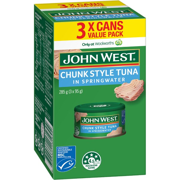 John West Tuna Chunks In Springwater Multipack 95g x 3 pack