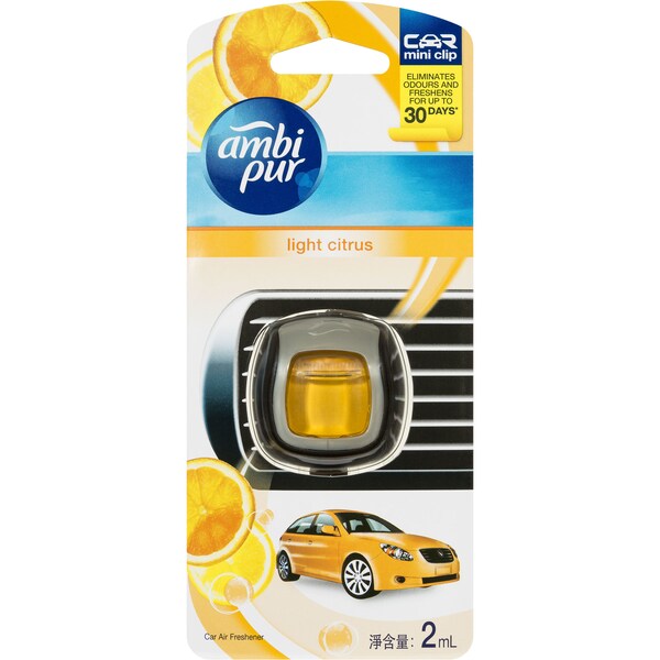 Ambi Pur Mini Clip Car Air Freshener Light Citrus 2ml