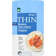 Woolworths Thin Brown Rice Cakes Original