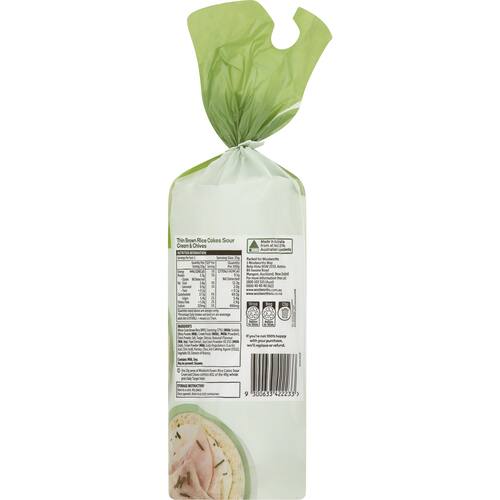 Woolworths Select Thin Rice Cakes Sour Cream and Chives 125g bunch