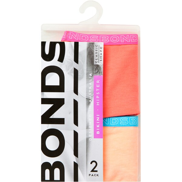 Bonds Ladies Underwear Hipster Size 10 Assorted 2 Pack