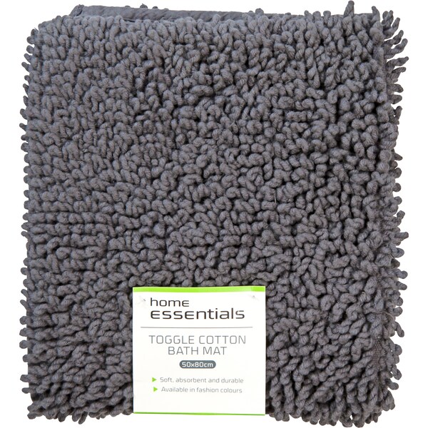 Home Essentials Toggle Bath Mat Steel 50x80cm Each