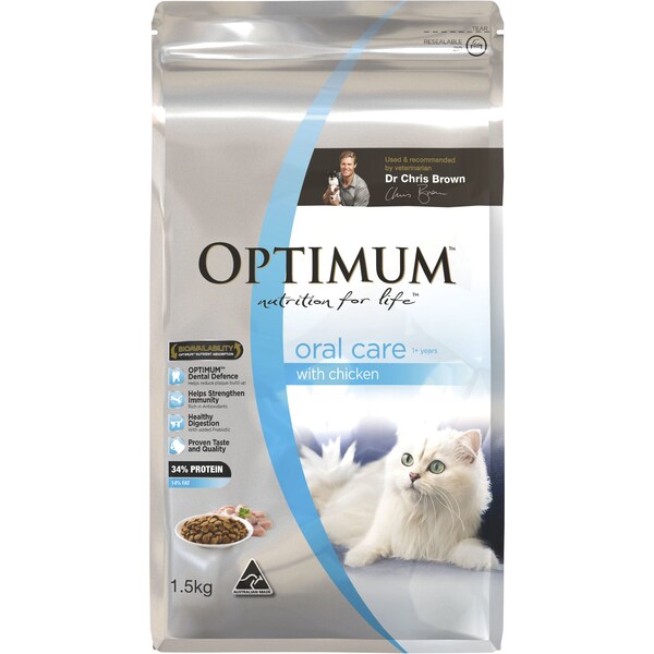 Optimum Oral Care 1+ Years With Chicken Dry Cat Food 1.5kg
