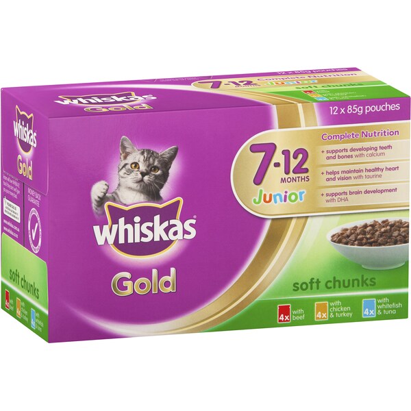 Whiskas Gold Kitten Food Junior Variety 12 Pack