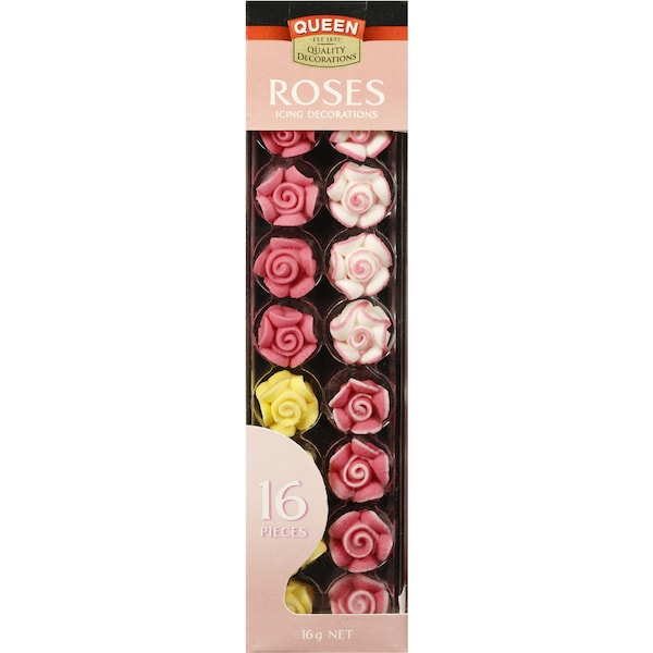 Queen Cake Decoration Icing Roses 16g