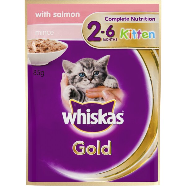 Whiskas Gold Kitten Food Salmon 85g