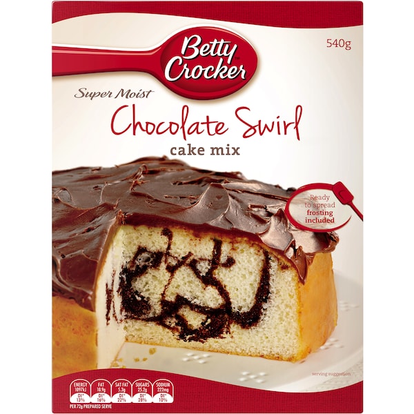 Betty Crocker Cake Mix Choc Swirl 540g