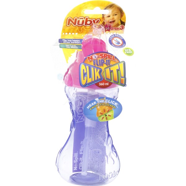 Nuby Click It Cups Flip It 360ml Each