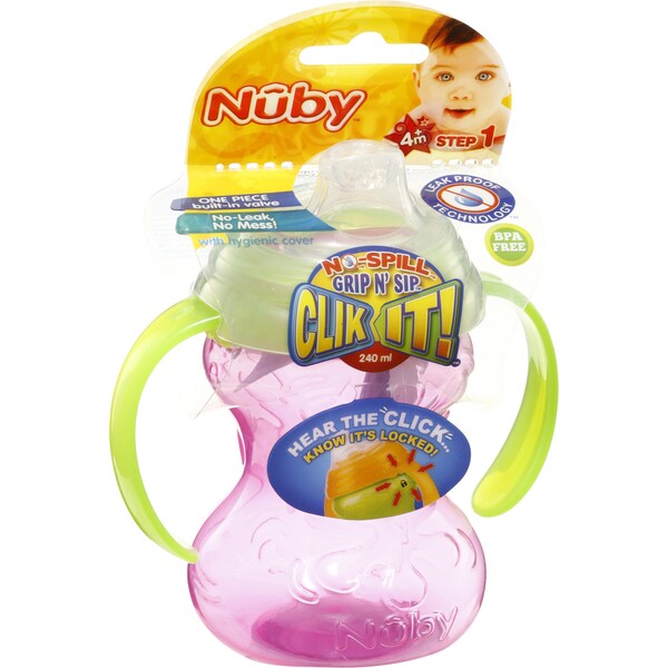 Nuby Click It Cups Twin Handle Trainer 240ml Each