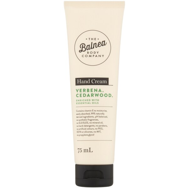The Balnea Body Company Premium Hand Cream Verbena & Cedarwood 75mL