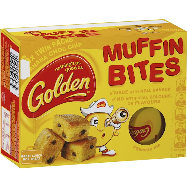 Golden Muffin Bites Banana Choc Chip 6 Pack 190g