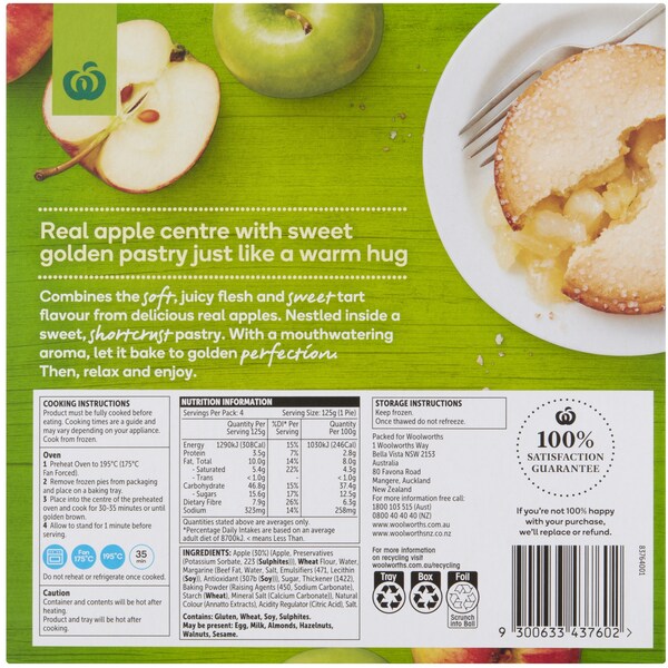 Woolworths Apple Pie Snack 4 Pack Woolworths