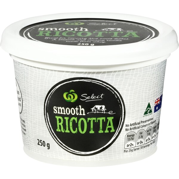 Woolworths Select Full Cream Ricotta 250g