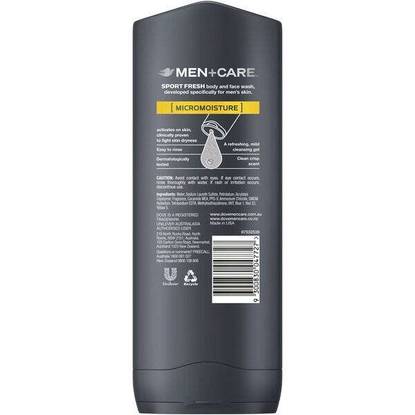 Dove Men Body Wash  Sport Fresh 400ml
