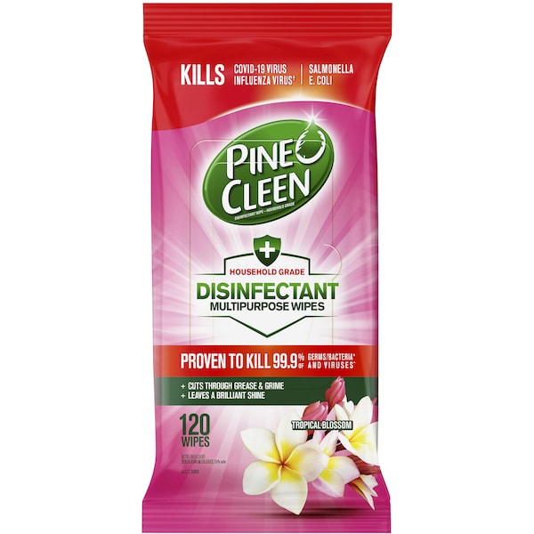 Pine O Cleen Disinfectant Multipurpose Wipes Tropical Blossom 120 Pack
