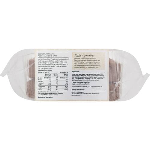 Woolworths Unfilled 2 Chocolate Sponge Cakes 380g bunch