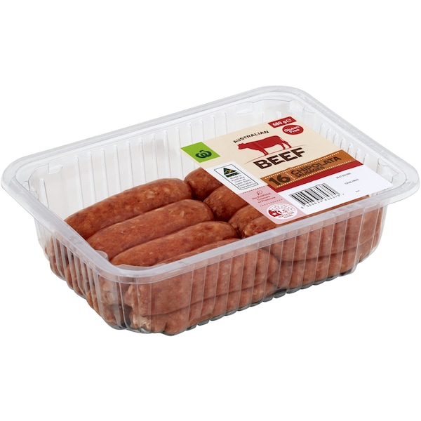 Woolworths Beef Sausage Chipolata 16 Pieces 680g