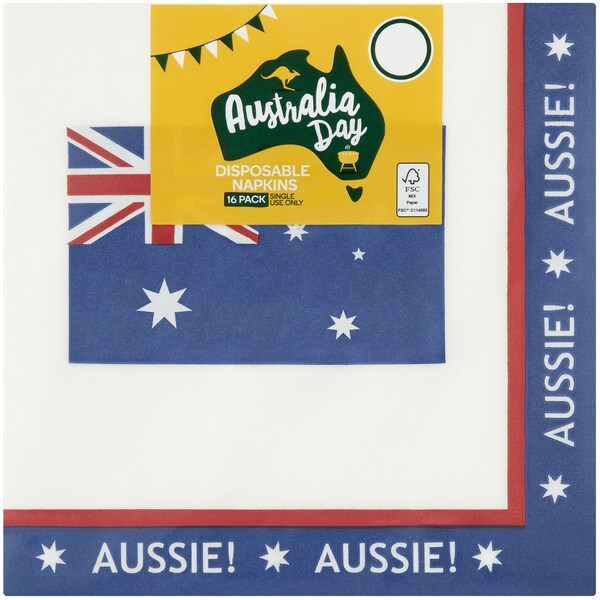 Australia Day Disposable Napkins 16 Pack