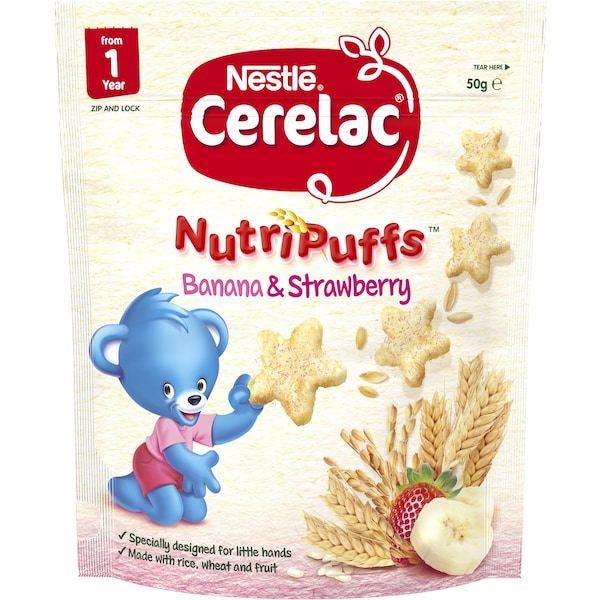 Cerelac Nutripuff Banana & Strawberry 50g