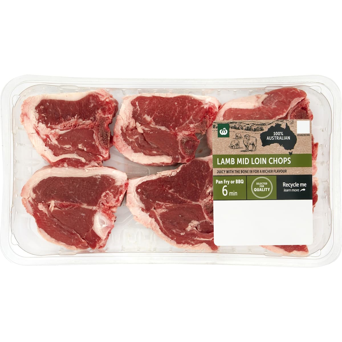 Woolworths Lamb Midloins 3 6 Pieces 450g 800g bunch