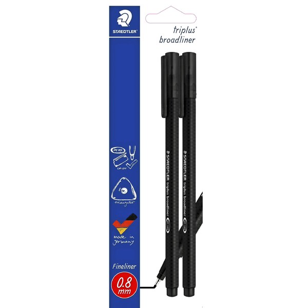 Staedtler Triplus Broadliner Black 2 Pack