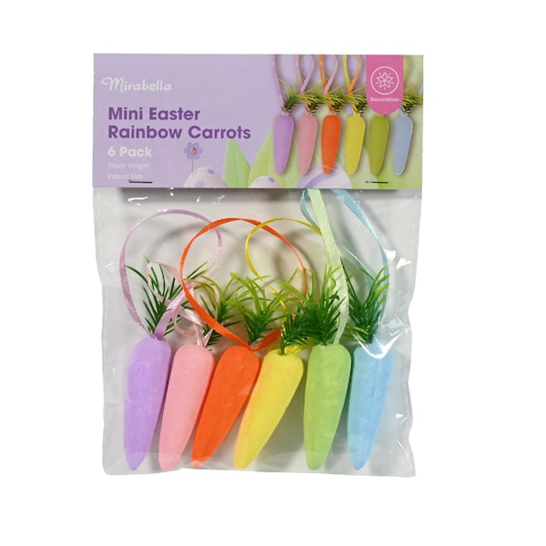 Easter Mini Easter Carrots Multi Coloured 6 pack
