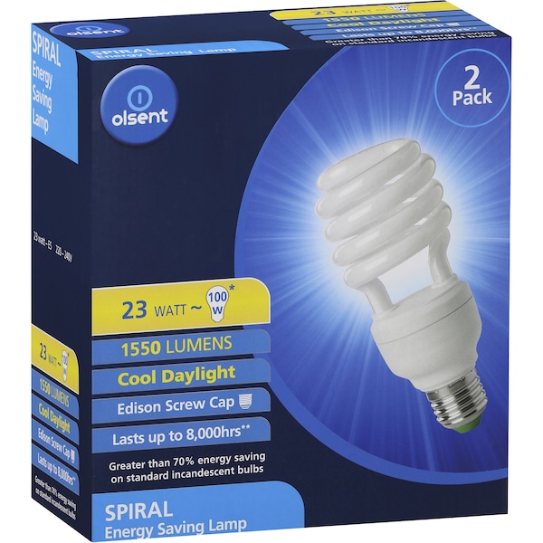 Olsent Spiral Cool Day Light Es 23w 2 Pack
