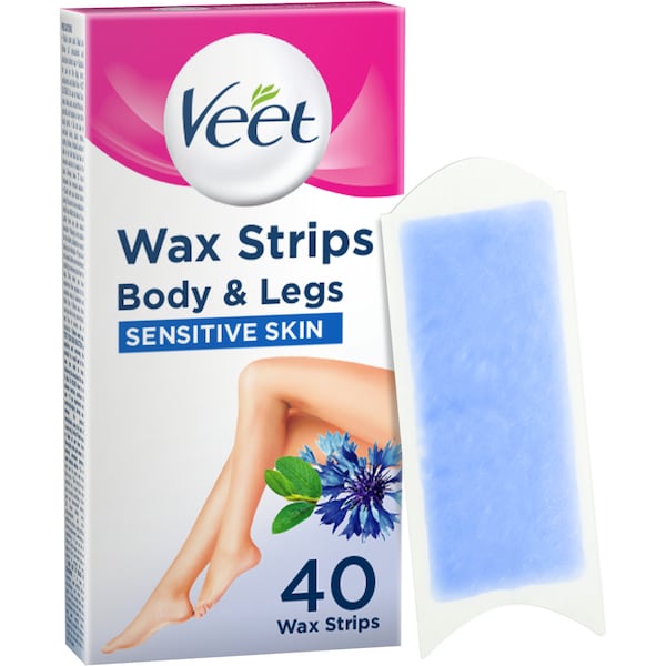 Veet Easy Gel Legs Wax Strips Sensitive Skin 40 Pack