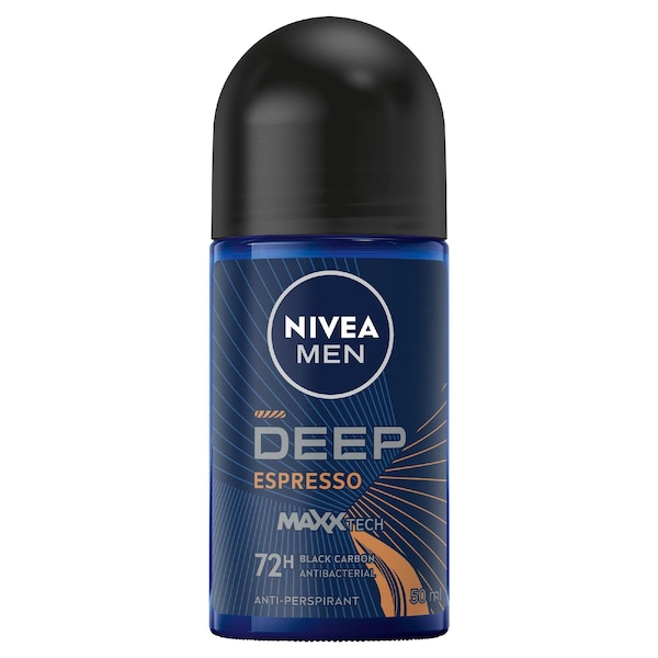 Nivea MEN Deep Espresso 48 Hour Roll On Antiperspirant Deodorant 50mL