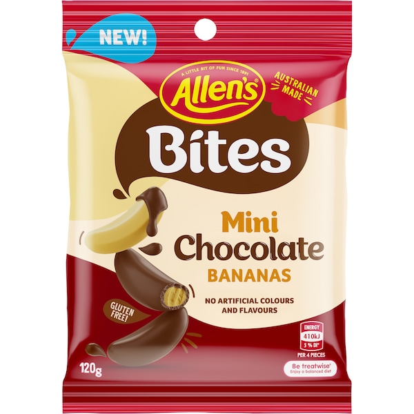 Allen's Bites Mini Chocolate Bananas 120g