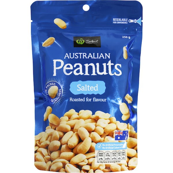 Woolworths Peanuts Roasted And Salted 250g